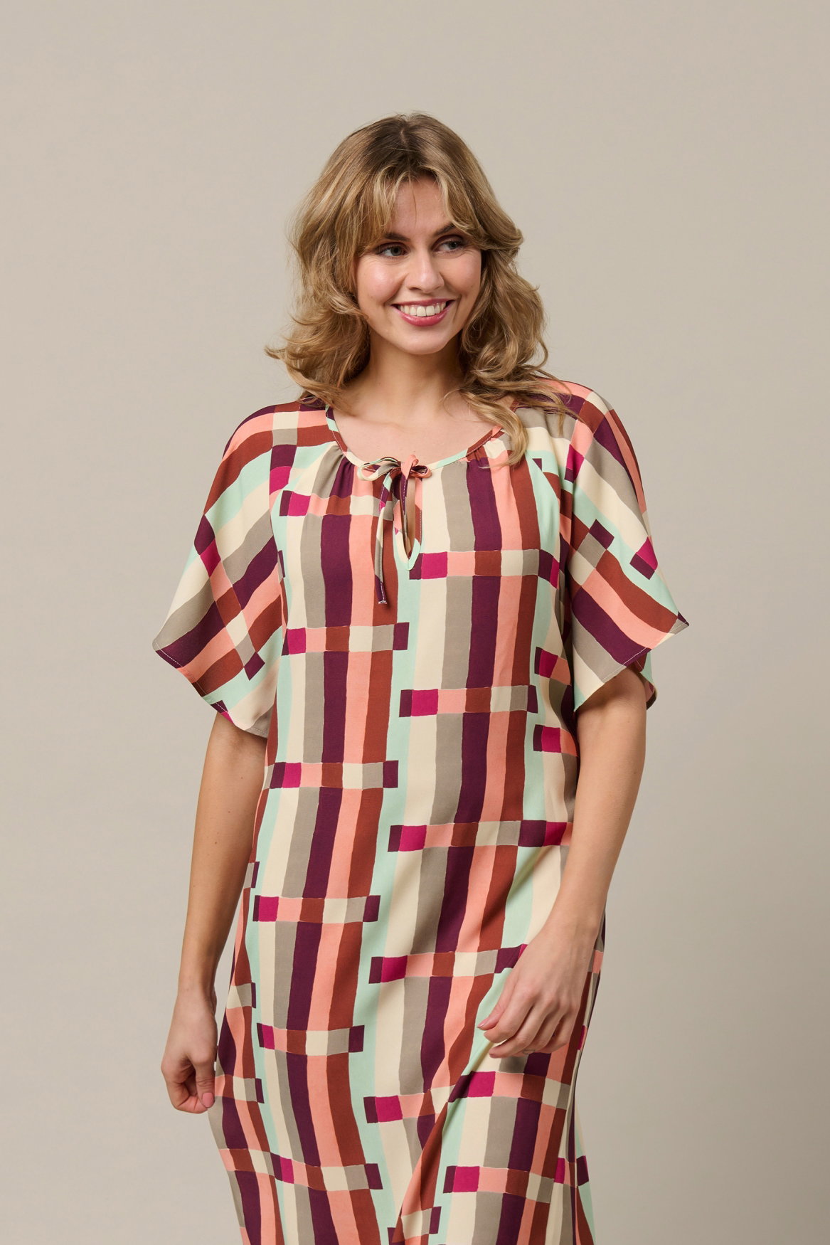 AXELLE BLOCK KN-Khaki multi
