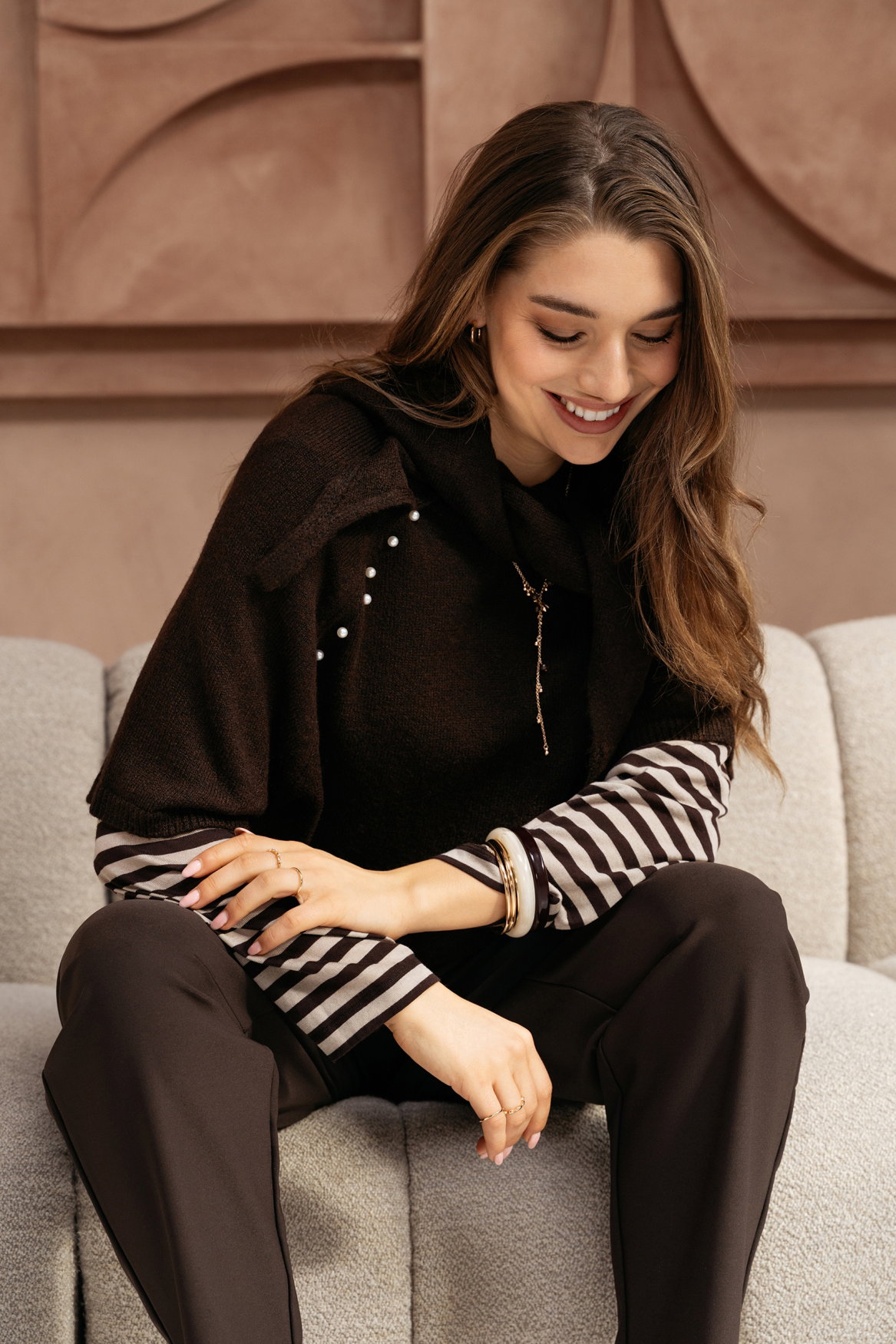 TARA STRIPE ED-Dark Chocolate mu