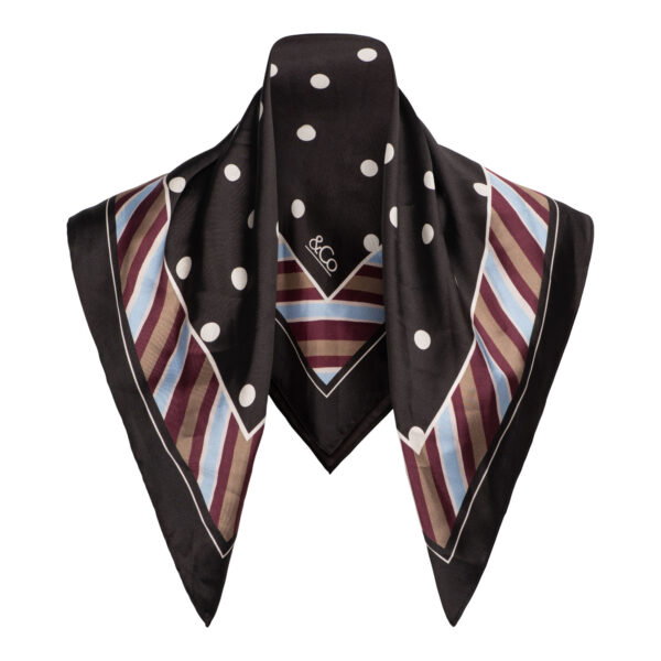 SILKE DOT SCARF ED-Dark Chocolate mu