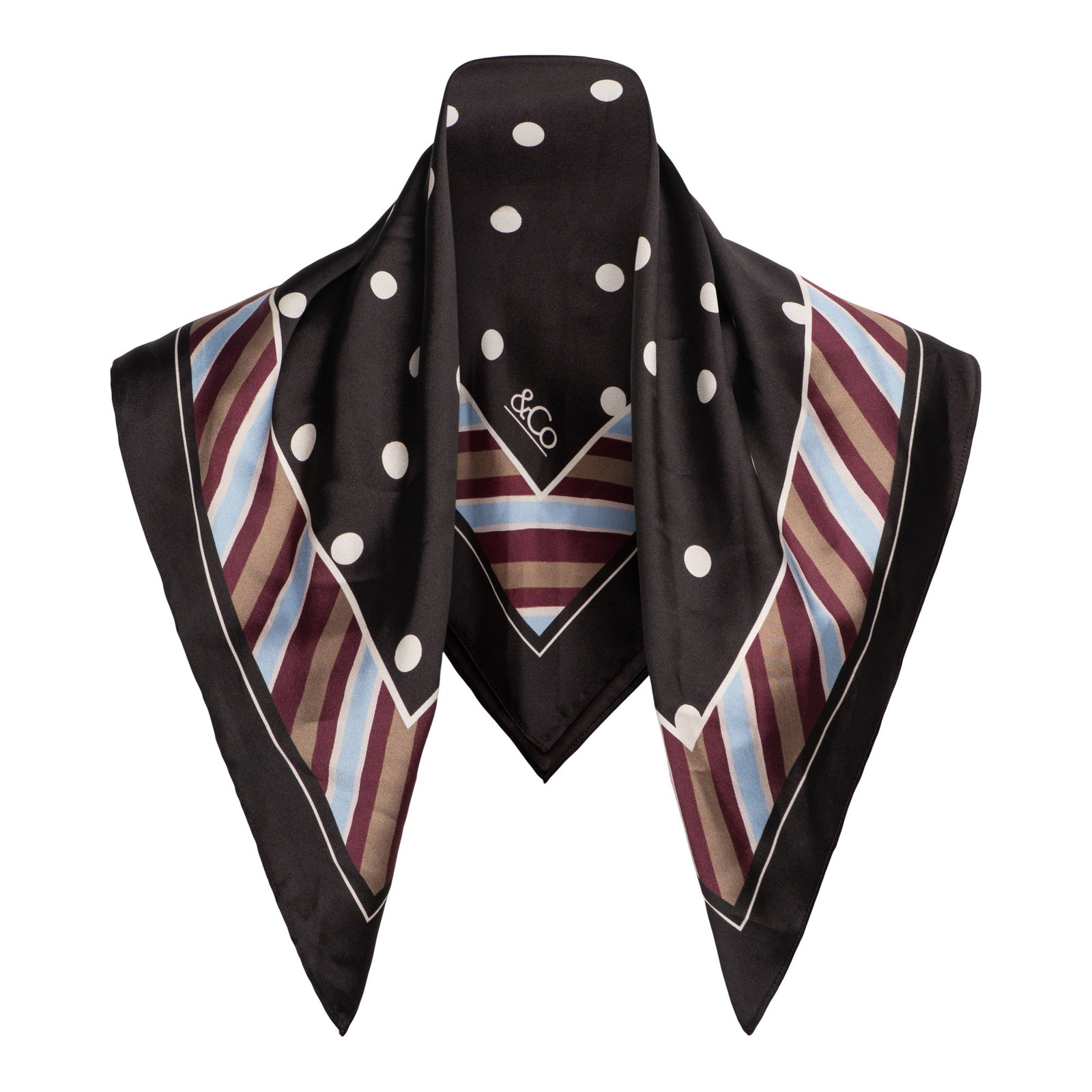 SILKE DOT SCARF ED-Dark Chocolate mu