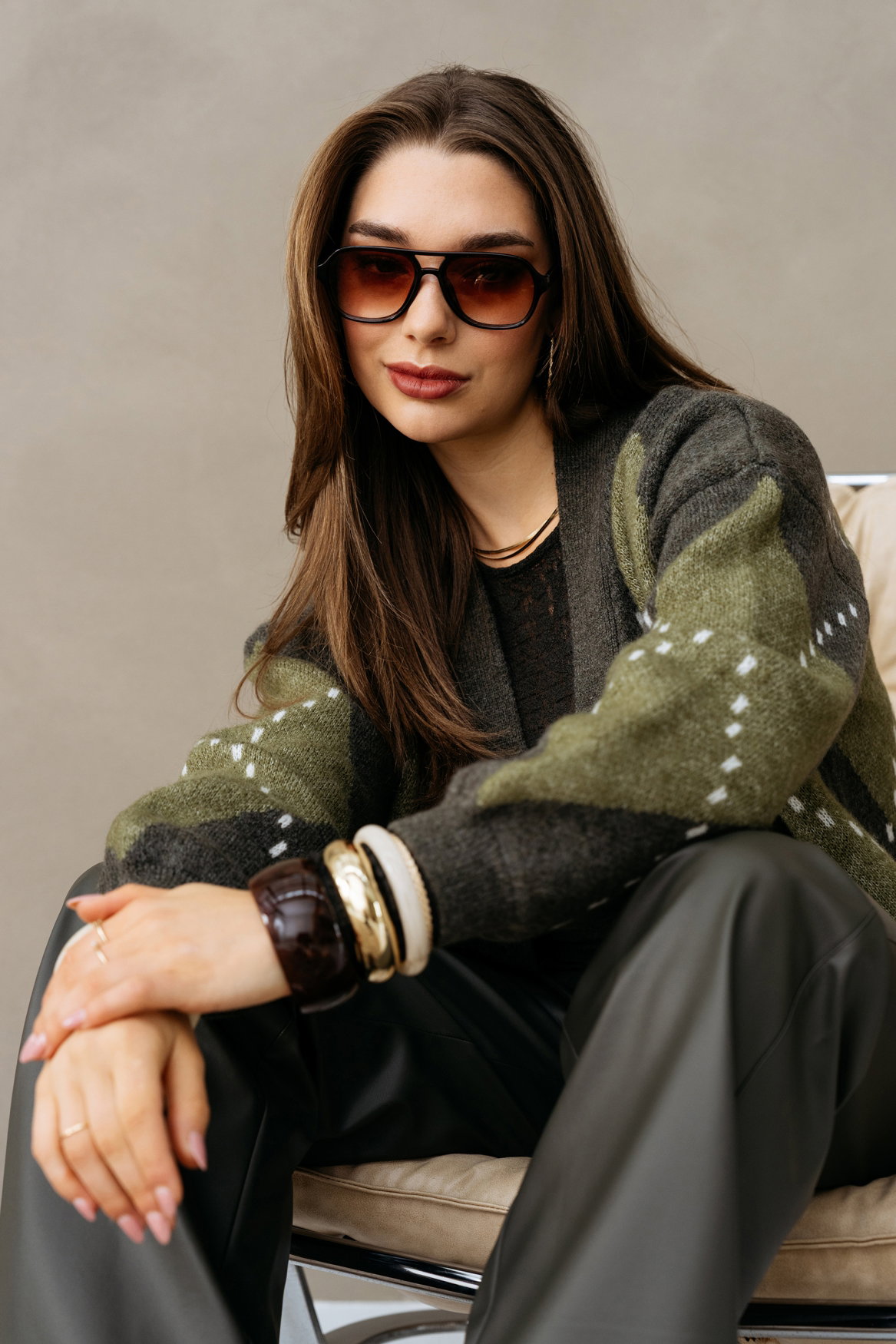 BERBER KN-Dark Khaki multi