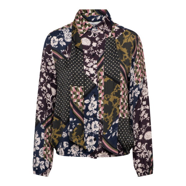 ALISHA PATCHWORK KN-Dark Khaki multi