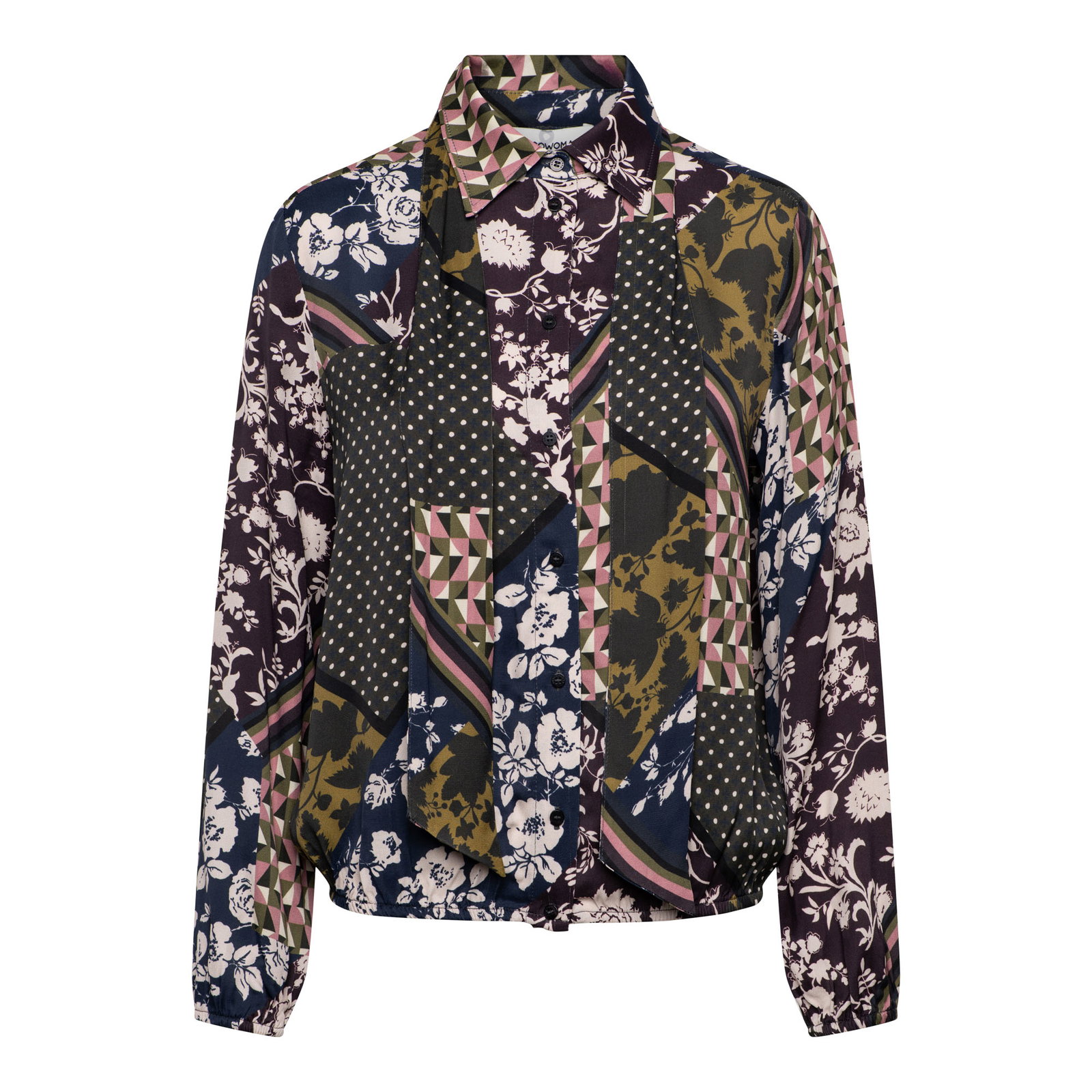 ALISHA PATCHWORK KN-Dark Khaki multi