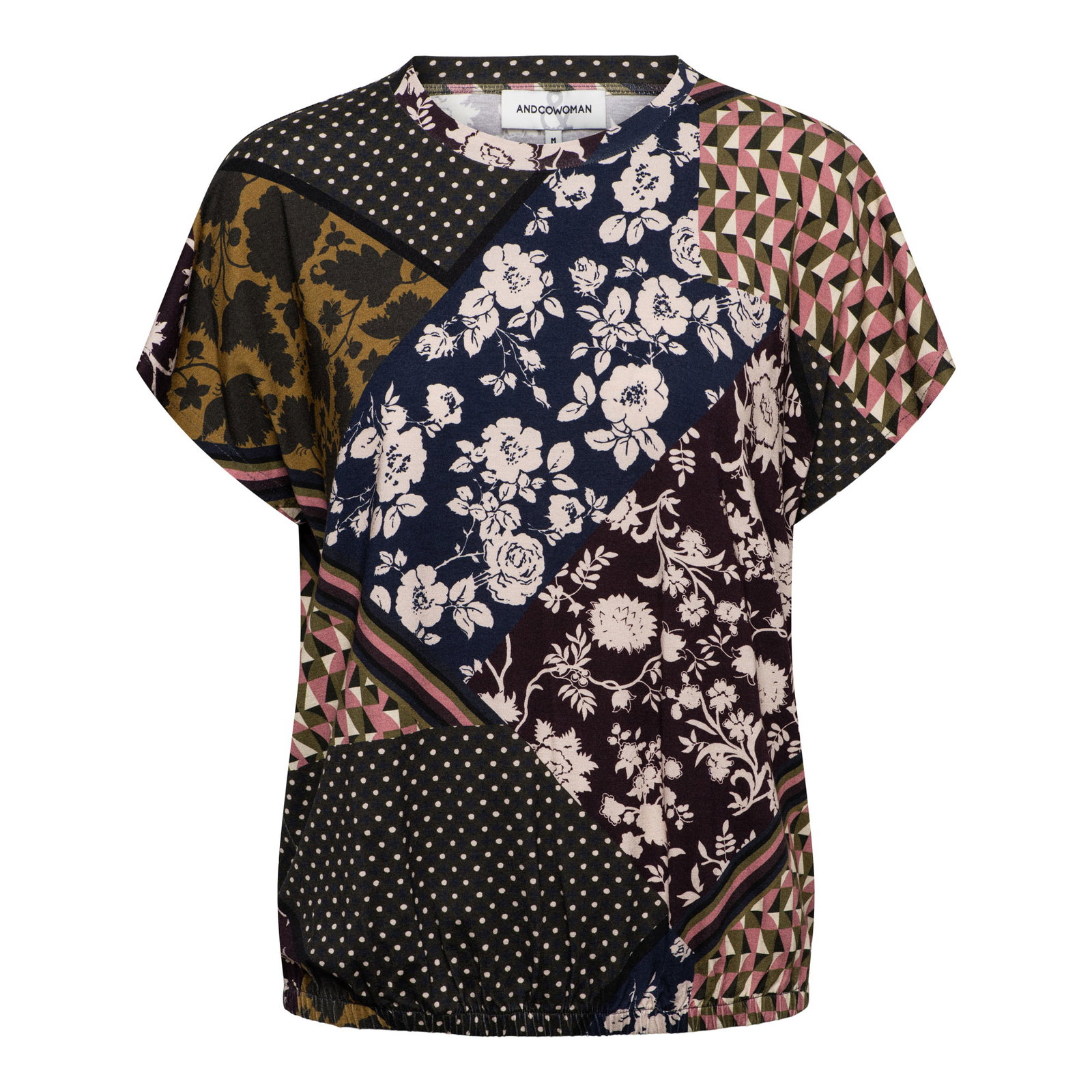 MADELIEF PATCHWORK KN-Dark Khaki multi